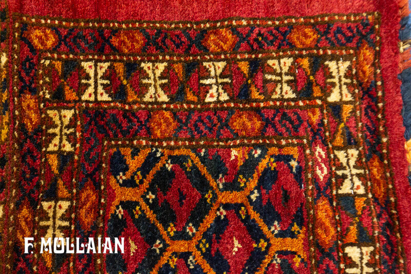 کناره دستباف کوچک آنتیک ترکمنی توربا کد:۲۰۲۱۴۹۹۵